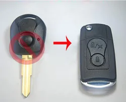 Modified Key Shell for Ssangyong Actyon SUV Kyron 2 Button Flip Folding Remote Key Case with logo