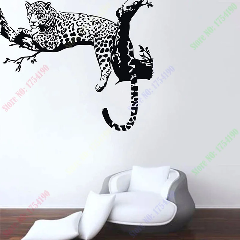On Sale New Large Leopard Tiger Tree Removable vinyl wall sticker home decaration Animal Wall decor art mural