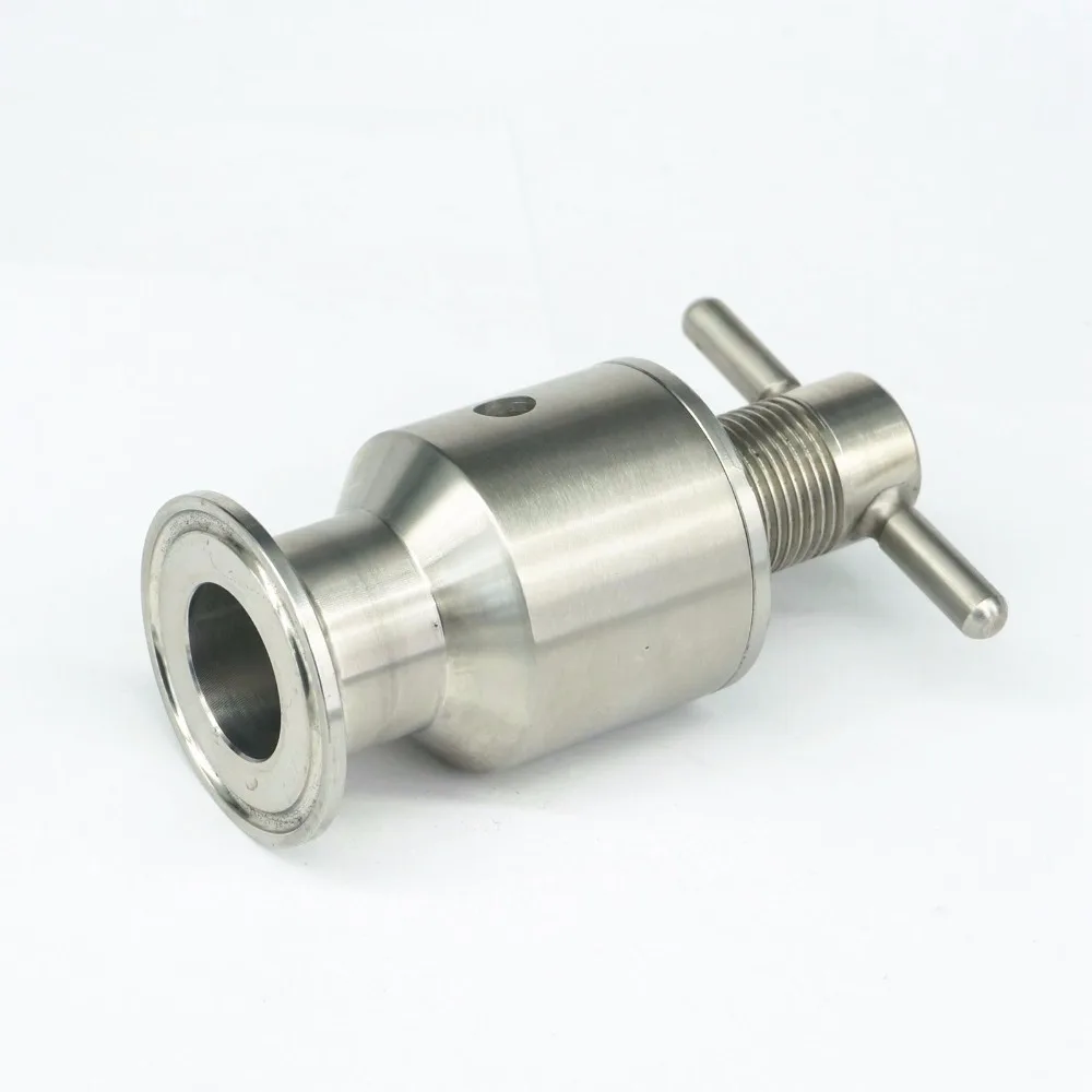 1.5" Tri Clamp 0.5-5 Bar Adjustable Pressure Relief Safety Valve Sanitary SUS304
