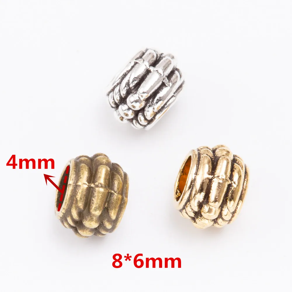 YEPENGFEI 10pcs Scattered beads Tibetan silver beads jewelry alloy beads fit Chamilia bracelet DIY js2109