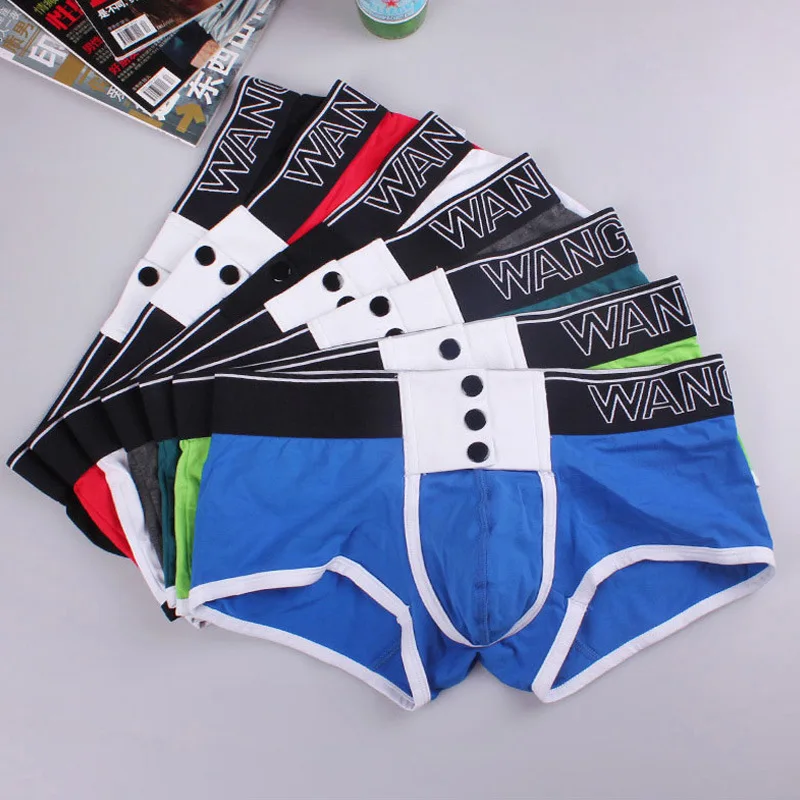 WJ cotton trousers button male underpants wide belt men\'s underwear wj 2022 PJ