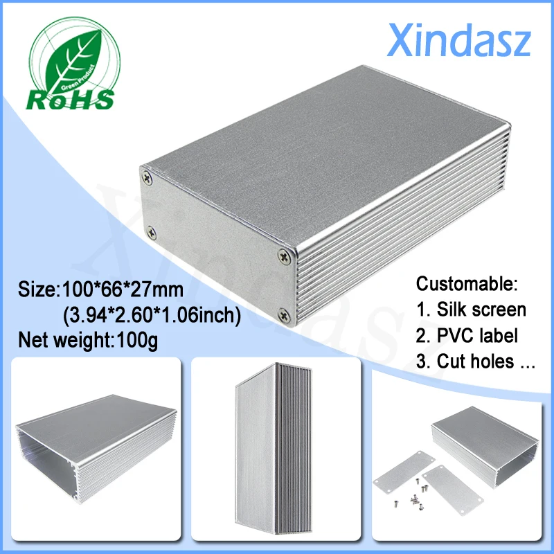 (10pcs/Lot)100*66*27mm(L*W*H)2014 New Aluminum Enclosure, Aluminum extrusion enclosure electronics