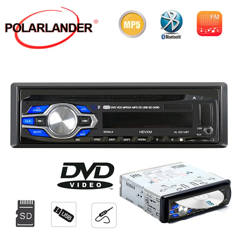 

Universal 1Din DVD VCD CD Player Bluetooth Handsfree Car Radio Audio USB SD AUX FM TFT HD MP3MP4 Autoradio Stereo Multimedia 12V