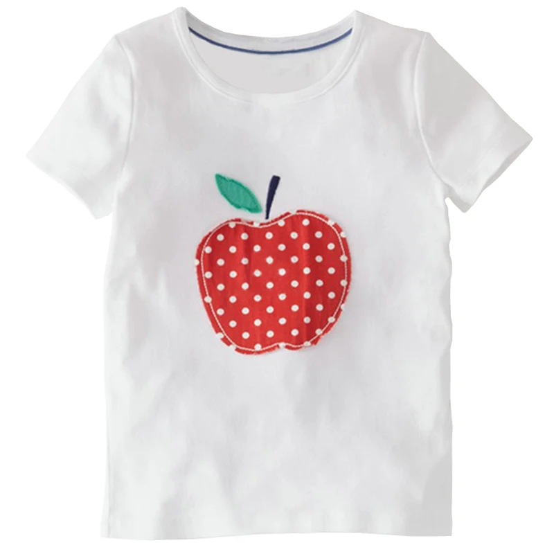 2018 Baby Girls T-Shirt Summer Children's Tops Clothing Cute Fruit Apple Creative Kids T-Shirt