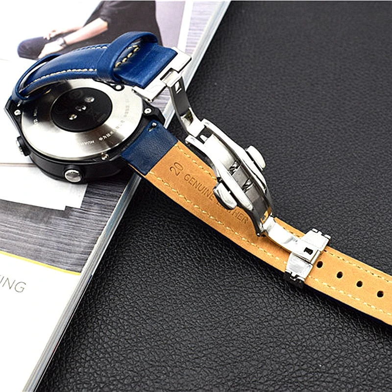 20-22mm Watch Band For Samsung Gear S3 S2 Classic Froniter Real Leather Straps For Huawei Watch 2 Pro Wrist Band For Huami Watch