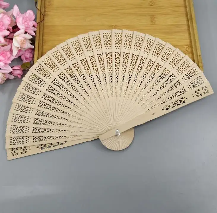 Free shipping,Wholesale 600pcs/lot Elegant Folding Wooden Hand Fan Wedding Party Favors Best Gift 20cm ni210