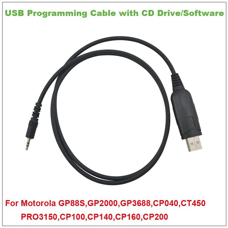 Hot Sale USB Programming Cable with CD Drive for Motorola GP88S CP200 CP040 GP2000 GP3688 CT450 CP140 CP160 CT250 PR400 PRO3150