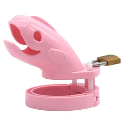 Plastic Male Chastity Device Whale Cock Cage With 5 Size Rings Brass Lock Number Tags Sex Toys Penis Ring Man sex Products