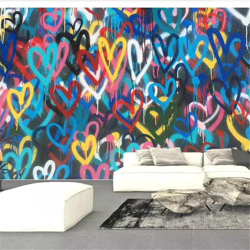 wellyu  wall papers home decor Custom wallpaper Watercolor love shape doodle wallpaper wallpaper wall sticker background wall