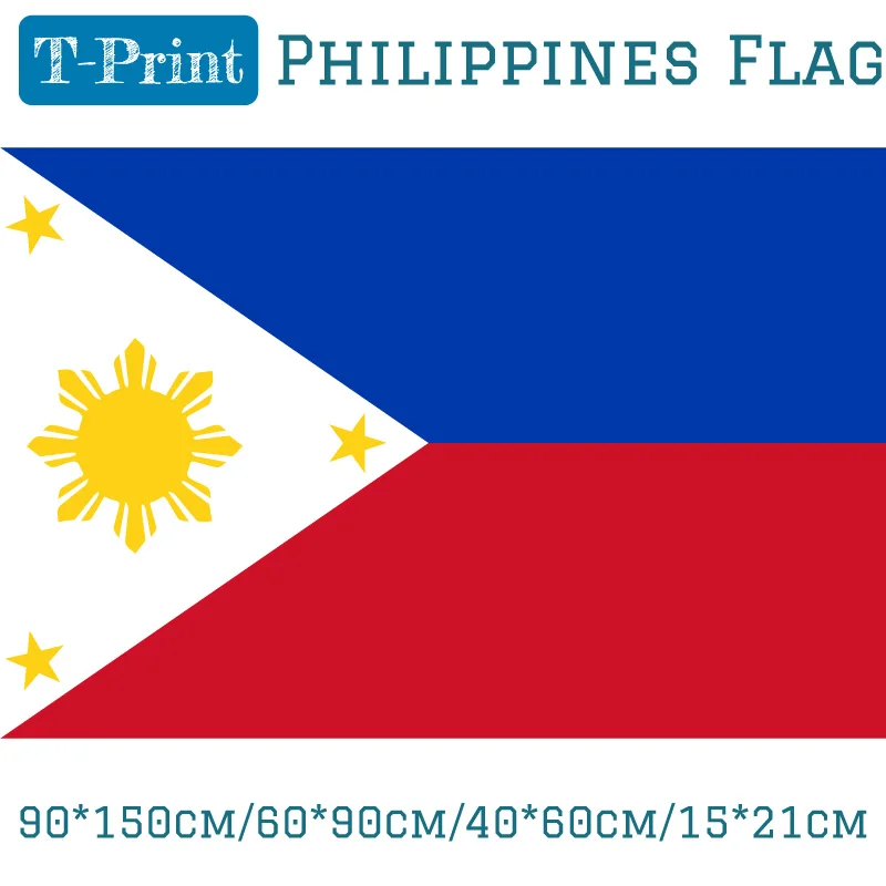 

90*150cm/60*90cm/40*60cm/15*21cm Philippines Philippino National Flag 3*5ft