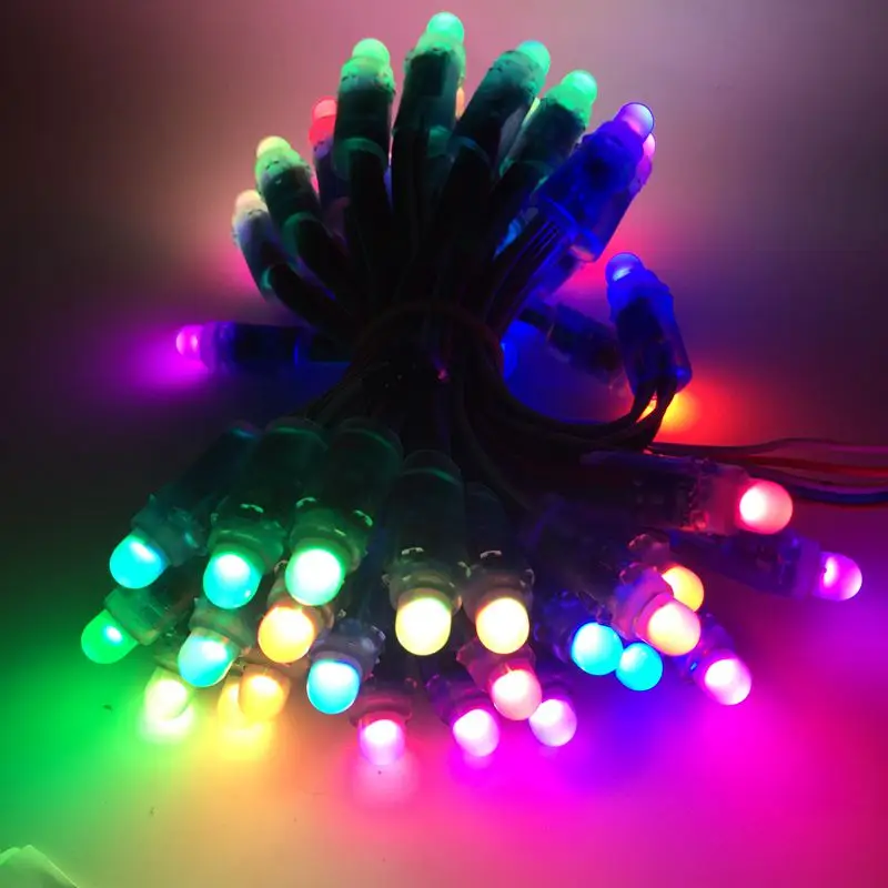 50pcs 12mm WS2811 Full Color LED Pixel Light Module DC 5V IP65 waterproof RGB color 2811 1903 IC Digital LED christmas Light