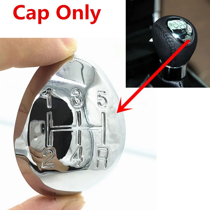 5/6 Speed Chrome Manual Gear Shift Knob Emblem Cover Cap for Mazda 3 5 6 323 323F BJ/ 626 GE /Premacy CP / RX-8 SE3P / MPV LW