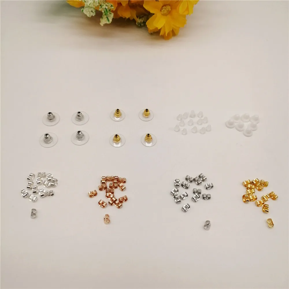 1000-5000pcs DIY Earring Accessories Jewelry Making Accessories Metal Earrings Back Earplugs Stoppers Jewelry Findings Component