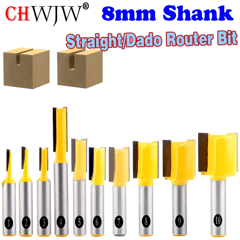 Chwjw-conjunto de Brocas de Roteador Peça Haste mm Conjunto de 3.23.4581012141820 mm de Diâmetro Ferramenta de Corte de Madeira Alta Qualidade