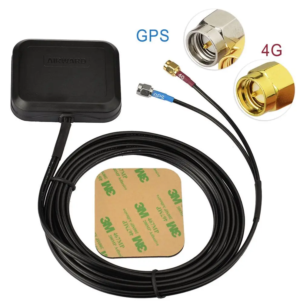 Superbat 4G LTE + GPS Combined Magnetic Mount Vehicle Antenna for GPS BEIDOU Navigation Head Unit Car Telematics Mobile Android