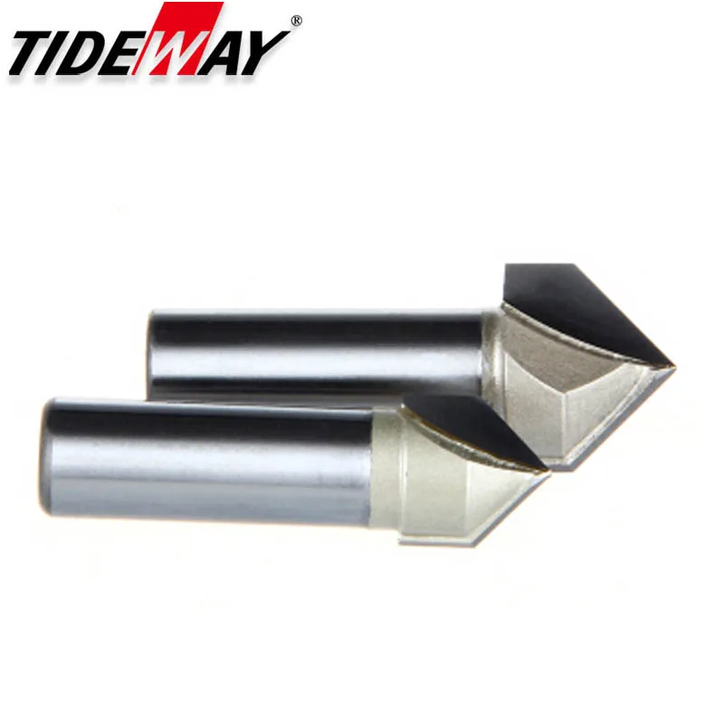 TideWay V tipo 3D fresa per legno fresa in PVC bordo acrilico smussatura strumento per incisione strumento di taglio coltello tipo V 1/4*1/4