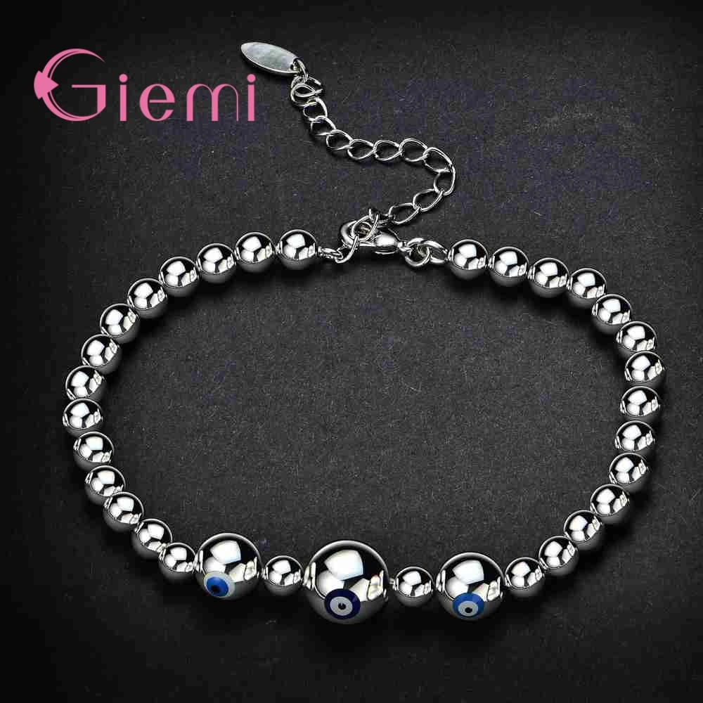 New Fashion Balls Stitching 925 Sterling Silver  Lobster Buckle Adjustable Bracelet Women Girls Jewelry Accessories