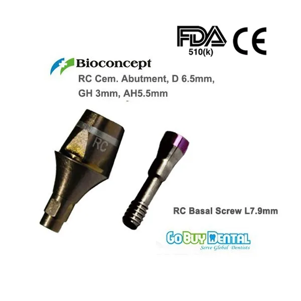 

Straumann Compatible Bone LevelRC Cementable.Abutment, D 6.5mm ,GH 3mm, AH 5.5mm 132170