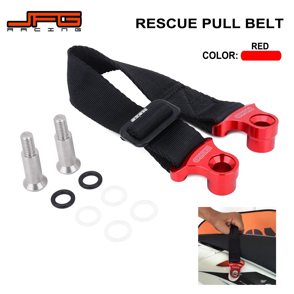 Motorcycle Orange & Red 325MM Rear Rescue Strap Pull Belt For HONDA YAMAHA KAWASAKI CR CRF XR YZ YZF WR WRF KX KXF KLX Dirt Bike