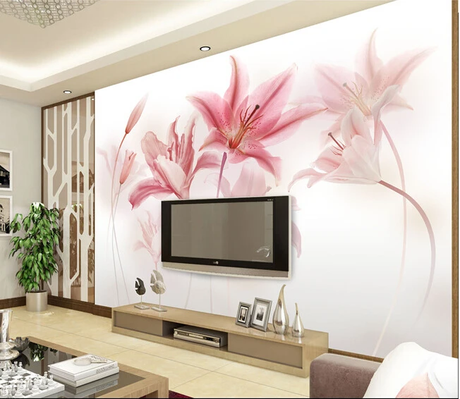 

The latest 3D large murals, de parede Papel, modern minimalist Lily wall paper, living room TV bedroom wall bedroom wall paper