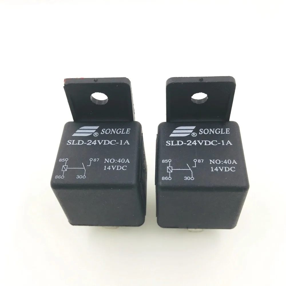 10 pcs DC12V 24V 40A Nero Relè 4 PIN Durevole Automotive Auto Camion Barca Relè SLD-12VDC-1A SLD-24VDC-1A Normalmente Aperto relè