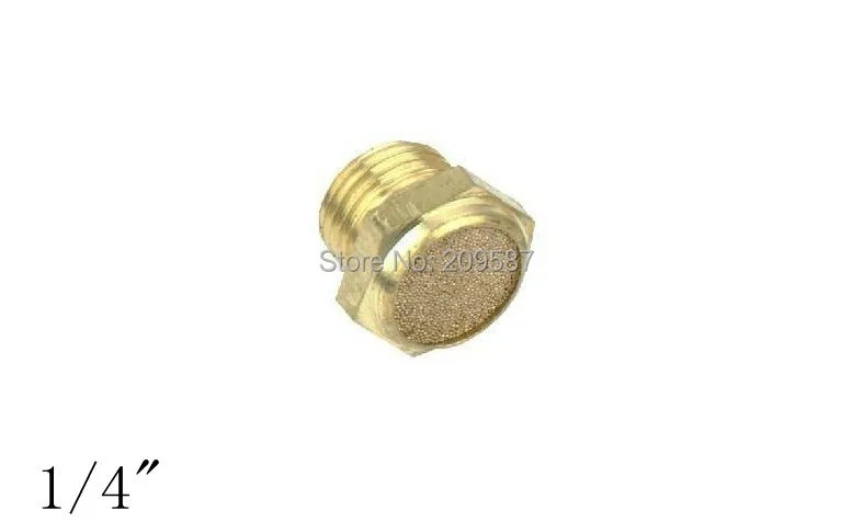 10 pces par 1/4 "npt masculino pneumático silenciador filtro sinterizado bronze ventilação de bronze
