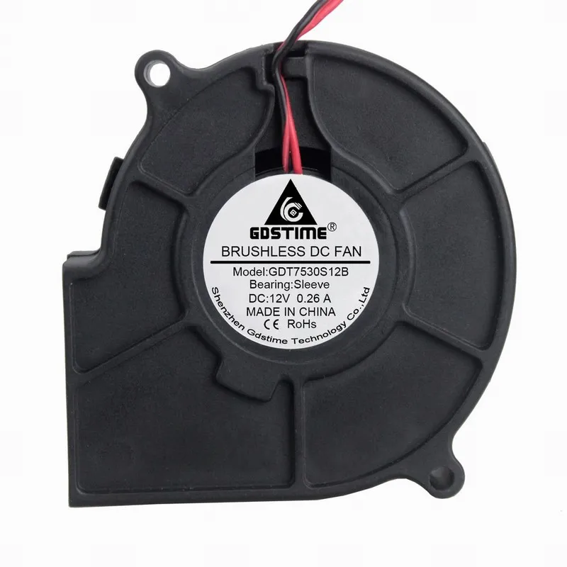 1pcs Gdstime 12V 75x30mm 75mm x 30mm 7530S DC Brushless Heat Sinks Cooling Exhaust Blower Cooler Fan