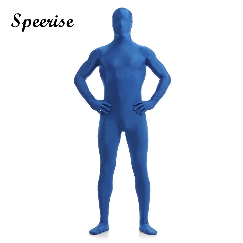 Speerise Men\'s Spandex Zentai Full Bodysuit Men\'s Zentai Suit Custom Second Skin Tights Suit Halloween Costume