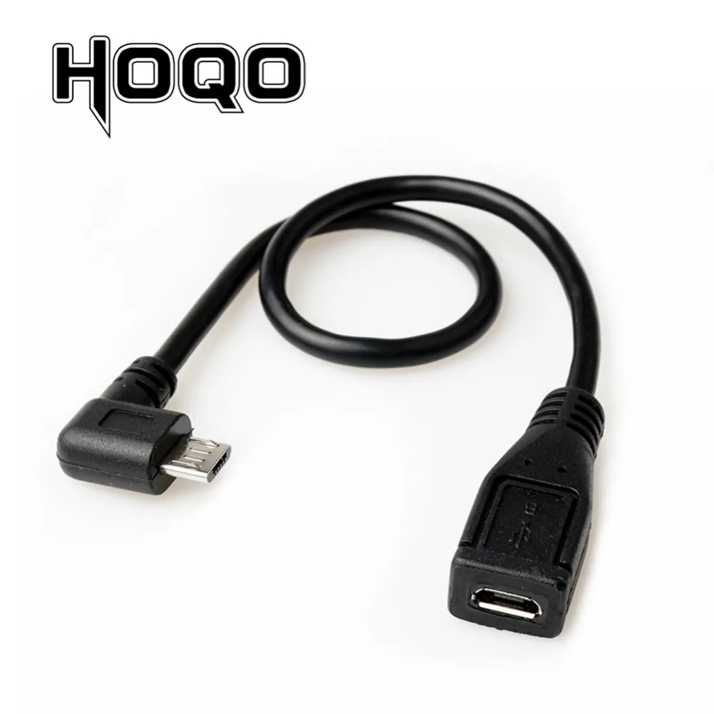 

Left Angle Micro USB Extension Cable Panel Mount Sync Date Charge for Motherboard Micro-USB Male to Female Cord