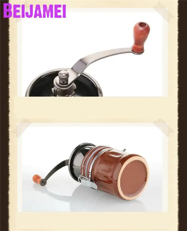 BEIJAMEI 고품질 세라믹 수동 커피 그라인딩 밀 가정용 소형 그라인더 핸드 커피 머신