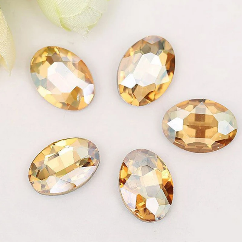5-50pcs/lot Multiple Colors Oval Faceted Cusp Sewing Rhinestones Acrylic Craft For DIY Craft Home Decoration Supplies
