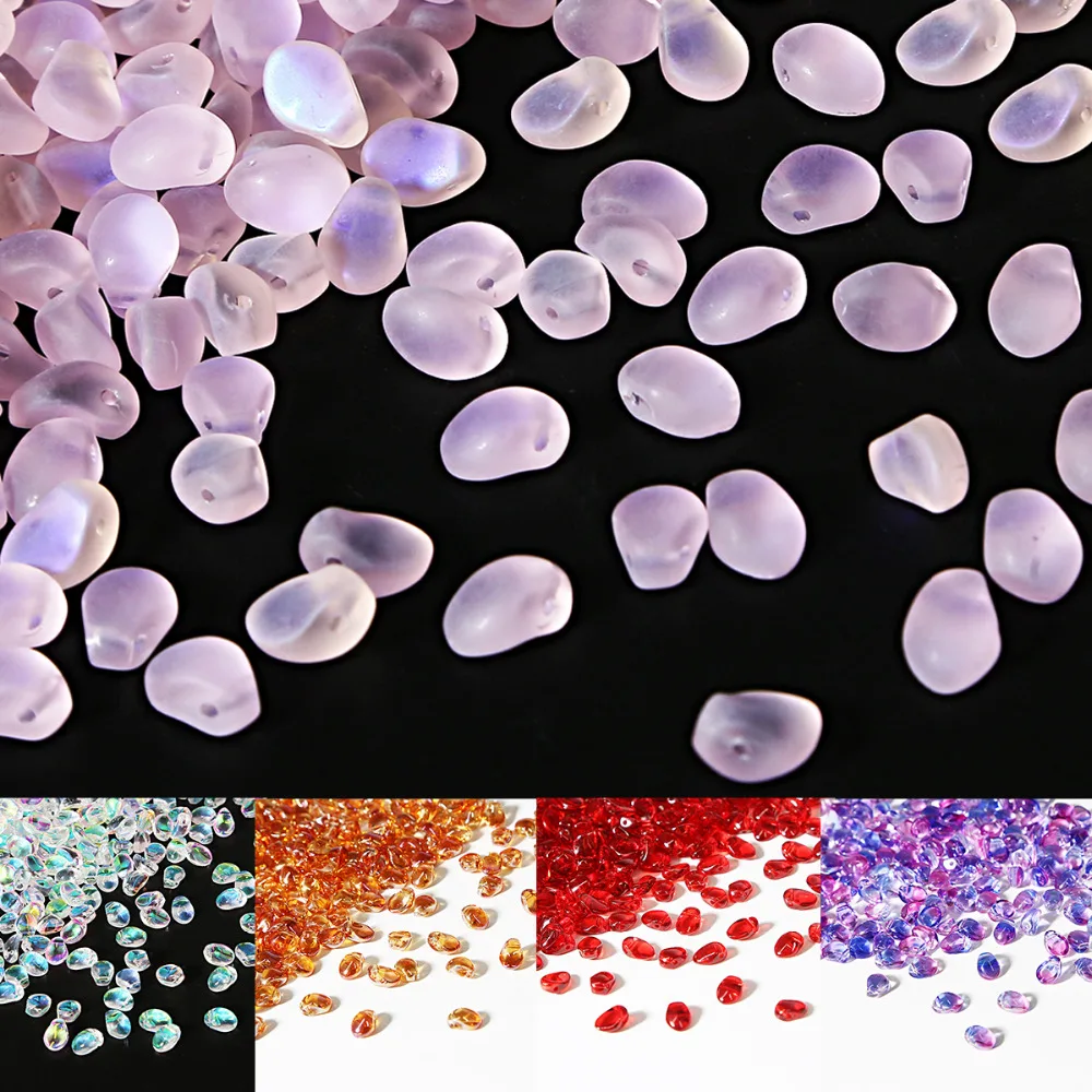 50pcs 6*8mm Tear Drop Lampwork Mermaid Beads Bead Pendant Water Drop Glass Beads Handmade DIY Jewelry Making