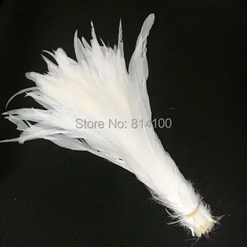 Pure White Rooster Tail feather 50pcs DIY Feathers 20-45cm/10-18inch For Costume & Mask Coque