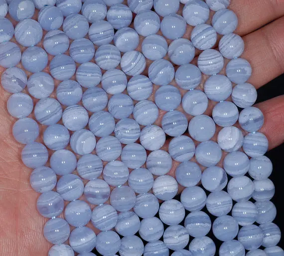 100% Natural Blue Chalcedony beads,Natural Blue Lace Agate Stone Loose beads Supplies 6mm 8mm 10mm 12mm 1strand