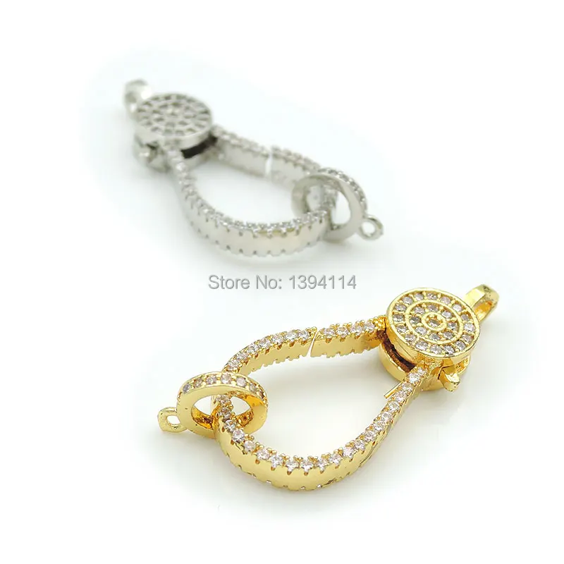 30*14*4mm Micro Pave Clear CZ Lobster Clasp Accessory Fit For Making DIY Bracelets Or Necklaces Jewelry