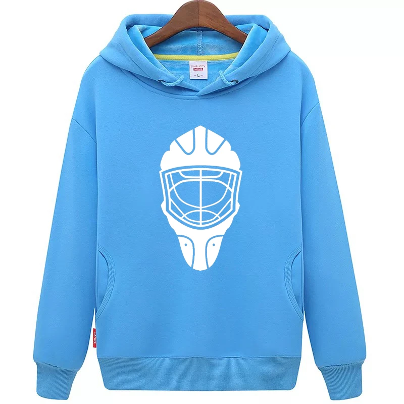 Cool Hockey Free Shipping Cheap Youth blue Hockey Hoodie with Hockey Mask Pattern