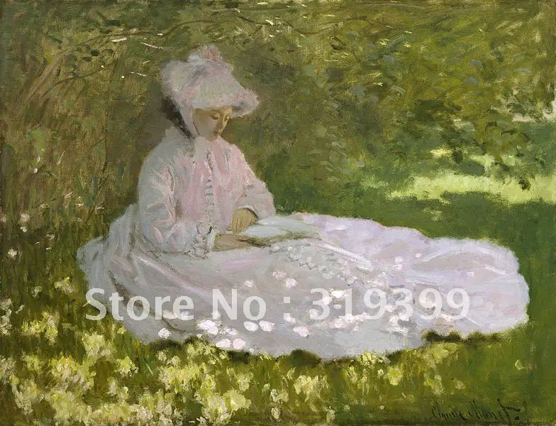 

100% handmade Claude monet Oil Painting Reproduction on linen canvas,Springtime walters 3711,Free Shipping,museum Quality