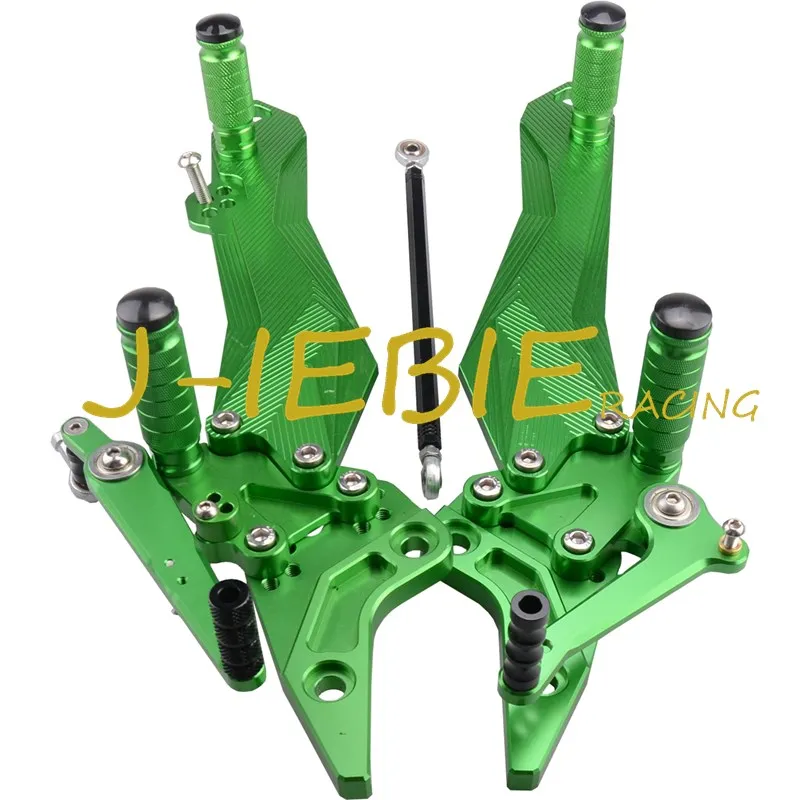 CNC Racing Rearset Adjustable Rear Sets Foot pegs Fit For Kawasaki Z800 2013 2014 2015 GREEN