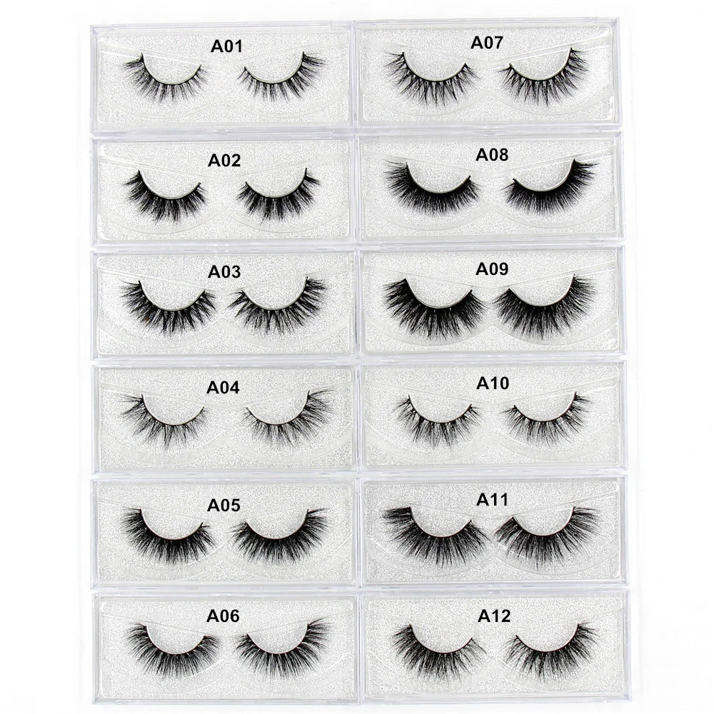 15mm-18mm False Eyelashes 3D Mink Lashes Cruelty Free Natural Long Eyelashes Make up Fluffy Cross Eyelash Extensions Eye Lashes