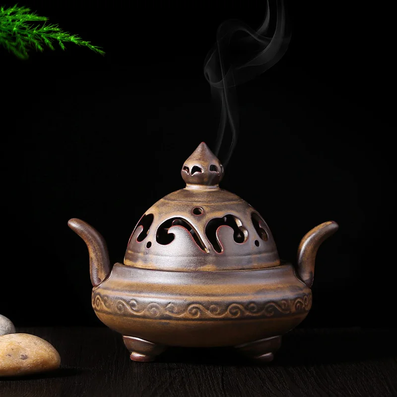 Fambe hand censer ceramic incense burner incense hanging straight Qingyun sandalwood incense incense appliance tower