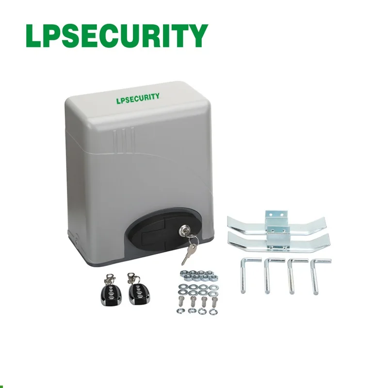 

LPSECURITY 120V 230V gear driven home automation steel gate 600kg electric gate motor with 2 pcs of remote controllers