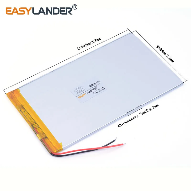 Bateria do li-íon dos oradores mp3 da casa inteligente 4500mah 3.7v 3784145 do polímero do íon bateria do li-íon para o orador do telefone celular de dvr gps mp3 mp4