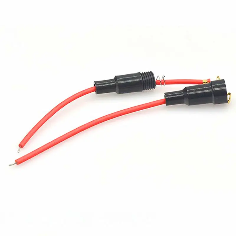 10PCS 5*20MM Glass Tube Fuse Holder Screw Type Quick Blow 5X20MM Fuses with 22 AWG Wire 250V for Car