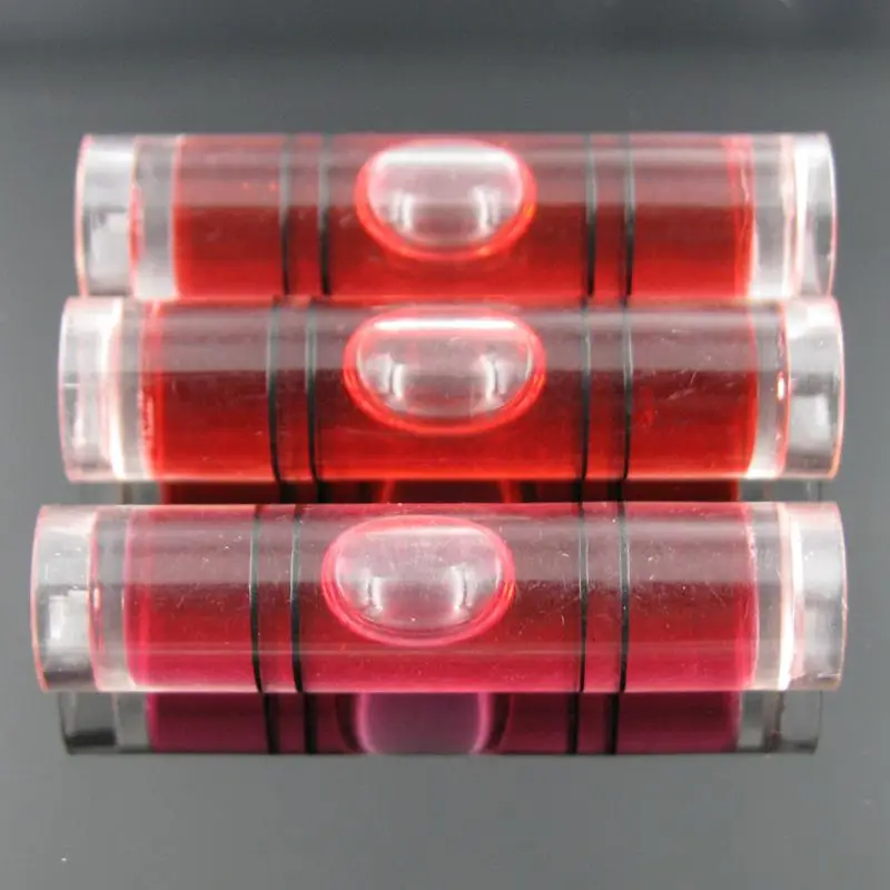 (10 pieces/Lot) 9.5*40mm Red Color Spirit level bubble plastic bubble level Tubular vials