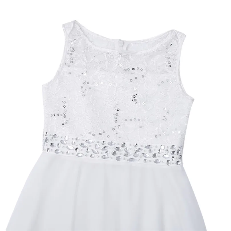 iEFiEL White Ivory Flower Girl Lace Dresses Little Girls Kids Children Bridesmaid Wedding Party Pageant First Communion Dress