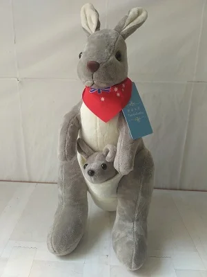 

about 45cm cute kangaroo with flag scarf ,lovely kangaroo plush toy soft doll s0001