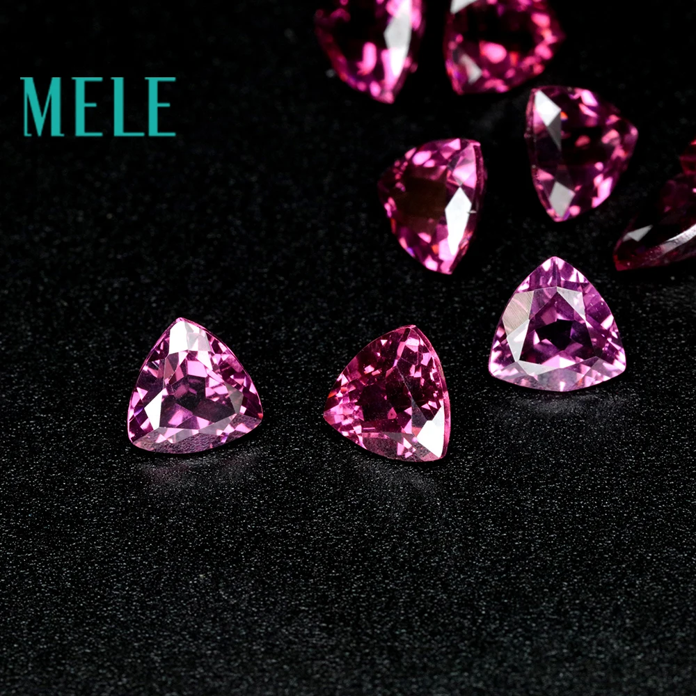 MELE Natural garnet pyrope for jewelry making,6mm triangle cut 1ct loose gemstone wtih high quality for DIY rings or pendant