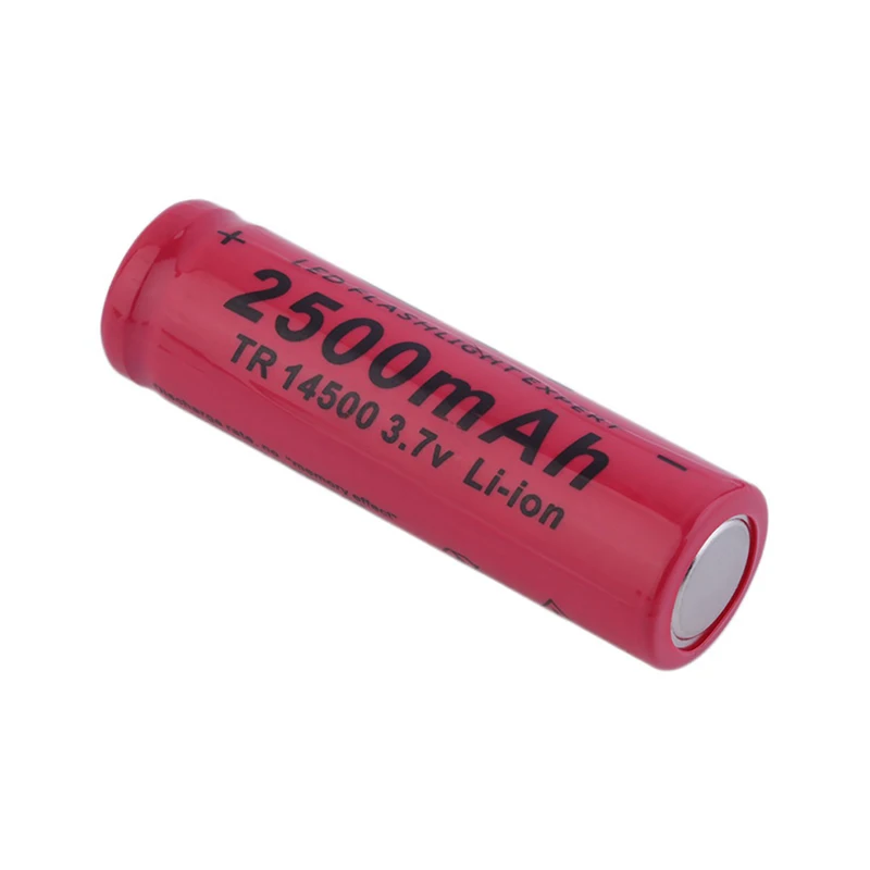 GTF 2500mAh 14500 akumulator litowy wielokrotnego ładowania wskazówka 3.7 V latarka akumulator bateria Dropshipping