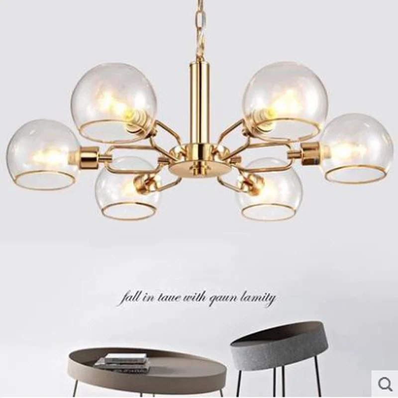 

Modern Iron Plating Gold Creative Magic Bean Chandelier E14 Glass Living Room Bedroom Dinning room Lighting Lamp LED Fixture