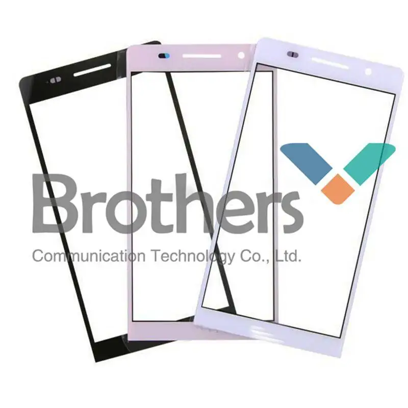 5Pcs/Lot  Black / White / Pink Outer Glass Front Lens  Touch Screen Panel Top  For Huawei Ascend P6  Free Shipping